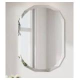 20 in. W x 28 in. H Oval Beveled Frameless Wall Mount Bathroom Vanity Mirror