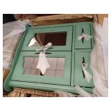 Home Decorators Collection Provence 24 in. W x 23 in. H Rectangular Wood Framed Wall Bathroom Vanity Mirror in Vintage Turquoise