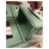 Home Decorators Collection Provence 24 in. W x 23 in. H Rectangular Wood Framed Wall Bathroom Vanity Mirror in Vintage Turquoise