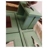 Home Decorators Collection Provence 24 in. W x 23 in. H Rectangular Wood Framed Wall Bathroom Vanity Mirror in Vintage Turquoise