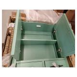 Home Decorators Collection Provence 24 in. W x 23 in. H Rectangular Wood Framed Wall Bathroom Vanity Mirror in Vintage Turquoise