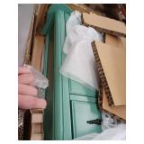Home Decorators Collection Provence 24 in. W x 23 in. H Rectangular Wood Framed Wall Bathroom Vanity Mirror in Vintage Turquoise