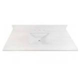 allen + roth Dolomiti Bianco 49-in x 22-in White Sintered Stone Undermount Single Sink