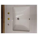 allen + roth Dolomiti Bianco 49-in x 22-in White Sintered Stone Undermount Single Sink