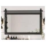 Farmhouse 40 in. W x 26 in. H Rectangle Framed Wall Bathroom Vanity Mirror Accent Mirror in Black