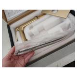 Single Handle Single Hole Bathroom Faucet, Brushed Gold