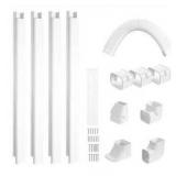 Mini Split Line Set Cover 3 in. W 15.8 ft. L, PVC Decorative Pipe Line Cover For Air Conditioner with 4 Straight Ducts