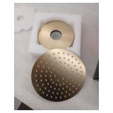 sumerain Shower Faucet Set Brushed Gold, Anti-scald Pressure Balance Valve, 8 Inches Extra-thin Rain Shower Head, with Non-return Check Valves