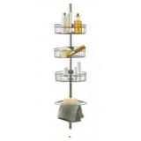 Utopia Alley 4 Tier Tension Pole Corner Shower Caddy, Satin Nickel