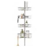 Zenna Home 4-Tier Tension Pole Shower Caddy in Satin Nickel