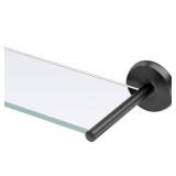 Designer II Glass Shelf, Matte Black
