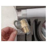 BWE Waterfall Single Hole Single Handle Bathroom Vessel Sink Faucet With Drain Assembly in Matte Black & Gold