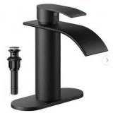 Forious Black Waterfall Bathroom Faucet