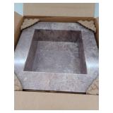 17 in. x 17 in. Square Recessed Shampoo Caddy in Mocha Travertine