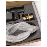 Single Hole Single-Handle Bathroom Faucet with Waterfall in Matte Black and Gold