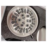 5.5 in. 8-Spray Wall Mount Dual Fixed and Handheld Shower Head 1.8 GPM in Brushed Nickel