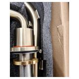 AKLFGN 8 in. Widespread Double Handle Bathroom Faucet 3 Hole Pull Down Sink Faucet with Pop-Up Drain in Brushed Gold