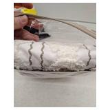 Ink+Ivy 72"x72" Imani Chenille Striped Cotton Printed Shower Curtain Ivory : Microfiber, Machine Washable, Non-Slip Backing