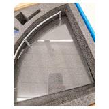 Oval 10.5 in. x 10.5 in. Glass Corner Shelf with Pre-Installed Rail in Polished Chrome