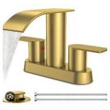 Modern Brushed Gold Waterfall Bathroom Faucet