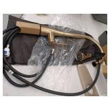 Flow Classic Single-Handle Pull-Down Sprayer Kitchen Faucet in Champagne Gold