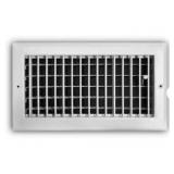 12 in. x 6 in. 1-Way Steel Adjustable Wall/Ceiling Register in White, 2 Pack