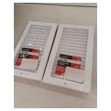 12 in. x 6 in. 1-Way Steel Adjustable Wall/Ceiling Register in White, 2 Pack