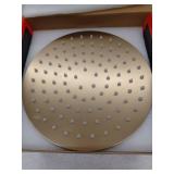 sumerain Shower Faucet Set Brushed Gold, Anti-scald Pressure Balance Valve, 8 Inches Extra-thin Rain Shower Head