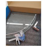 Oval 10.5 in. x 10.5 in. Glass Corner Shelf with Pre-Installed Rail in Polished Chrome
