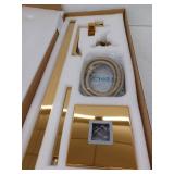 Single-Handle Freestanding Floor Mount Roman Tub Faucet Bathtub Filler with Hand Shower in. Brushed Gold