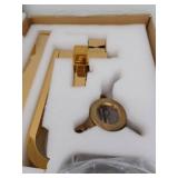 Single-Handle Freestanding Floor Mount Roman Tub Faucet Bathtub Filler with Hand Shower in. Brushed Gold