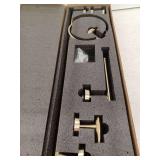 5-Piece Bath Hardware Set with Towel Ring Toilet Paper Holder Towel Hook and Towel Bar in Brushed Gold