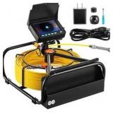 VEVOR Sewer Pipe Camera 4.3 in. LCD Monitor Screen Sewer Camera 98.4 ft. Cable Duct IP68 with Battery DVR Function