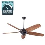 Altura 68 in. Matte Black Ceiling Fan with Downrod, Remote Control and Reversible DC Motor; Light Kit Compatible