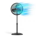 Lasko 16 3-Speed Adjustable Oscillating Pedestal Fan  Black  S16500