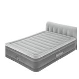 Bestway Headboard Tritech Air Mattress Queen 18\" with Built-in AC Pump