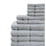 Mainstays 10 Piece Towel Set with Upgraded Softness & Durability, Grey