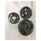 CAP TWO 5 LBS TWO 10 LBS AND TWO 25 LBS WEIGHTS