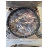 Mainstays Glass End Table Floor Lamp with White Shade  Matte Black  17 L x 17 W x 54 H  Modern Style