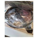 Mainstays Glass End Table Floor Lamp with White Shade  Matte Black  17 L x 17 W x 54 H  Modern Style