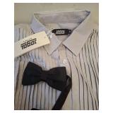 JOGAL DRESS SHIRT WITH BOW TIE SIZE M