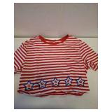 Patriotic Star Striped T-Shirt Size L