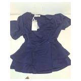 Grace Karin Navy Blue Ruffle Dress