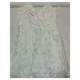 WOMENS 3D FLOWER DREES WHITE SIZE S
