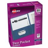 Two Pocket Folders  Holds up to 40 Sheets  25 Blue Folders (47985)