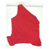Matunana Womens Summer One Shoulder Tops Going Out Shirts Asymmetrical Crop Cute Y2K Fashion Clothes Trendy Spring Vacation Outfits 2025 Red SIZE M