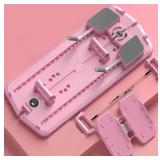 JANUA Pilates Reformer Machine, Pilates Board, Multifunctional Abdominal Board with Resistance Band, Push up, Ab Machine, Core Trainer, ab Workout Equipment for Women (Pink)