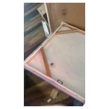 Beach Sea Canvas Wall Art: Coastal Reed Hand Painting Abstract Blue Ocean Sailboat Nautical Picture Modern Seascape Grass Path Artwork Decor for Living Room Bathroom Bedroom - Retail: $99