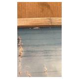 Beach Picture Wooden Artwork Framed: Coastal Wall Art Ocean scene Art Prints Seascape Decorations for Home 40\"x30\" - Retail: $100