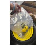 16x6.50-8 Tire and Wheel Assembly (2 Pack),Flat Free Lawn Mower Tires with Rim, Solid Rubber Riding Lawn Mower Tires and Wheels,3\" Offset Hub,3/4\" Bushings,16x6.5-8 Tractor Turf Tire(Yellow) - Retai